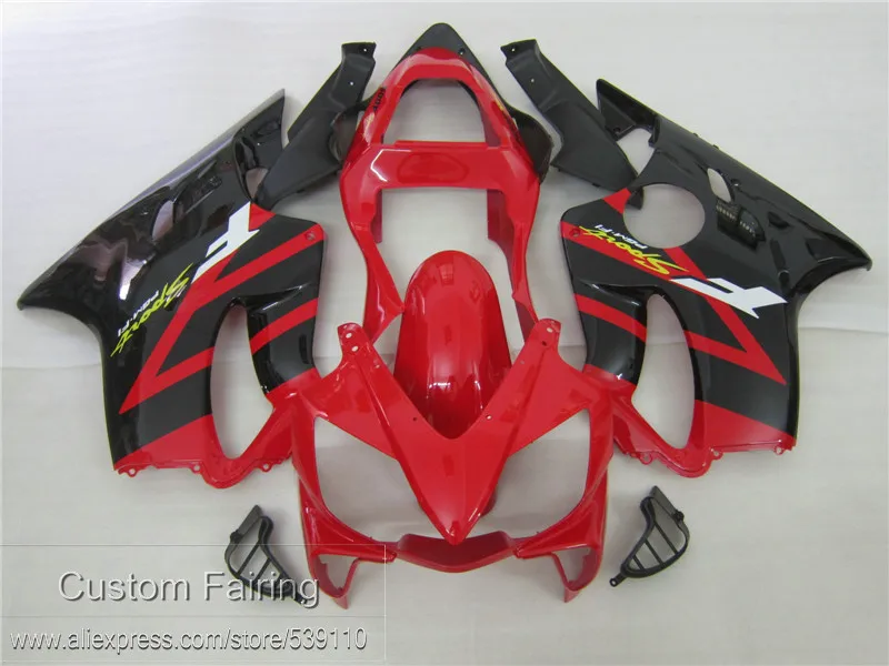 Литья под давлением обтекателя комплект для Honda CBR600 F4i 01 02 03 красно-черные