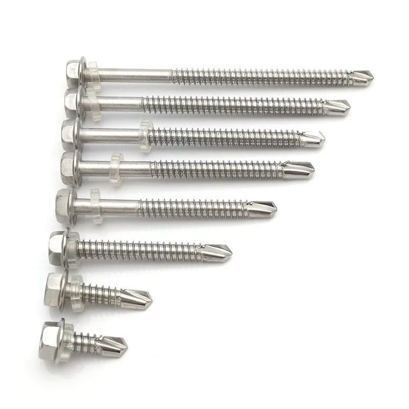 

100PCS ST5.5 ST6.3 STAINLESS STEEL 304 Roofing Screws Tapping Screw Self Drilling Sheet Hexagon Head Drilling Screws With Thread