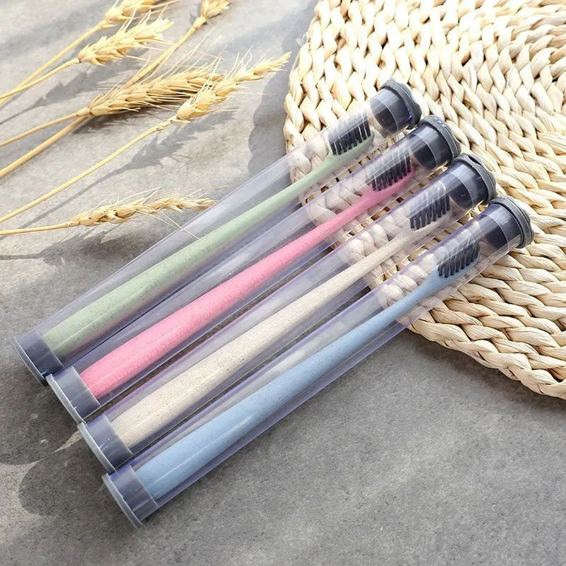 

1pcs Charcoal Soft-bristle toothbrush bamboo Adults Toothbrush Travel Student's Toothbrush with Case Box