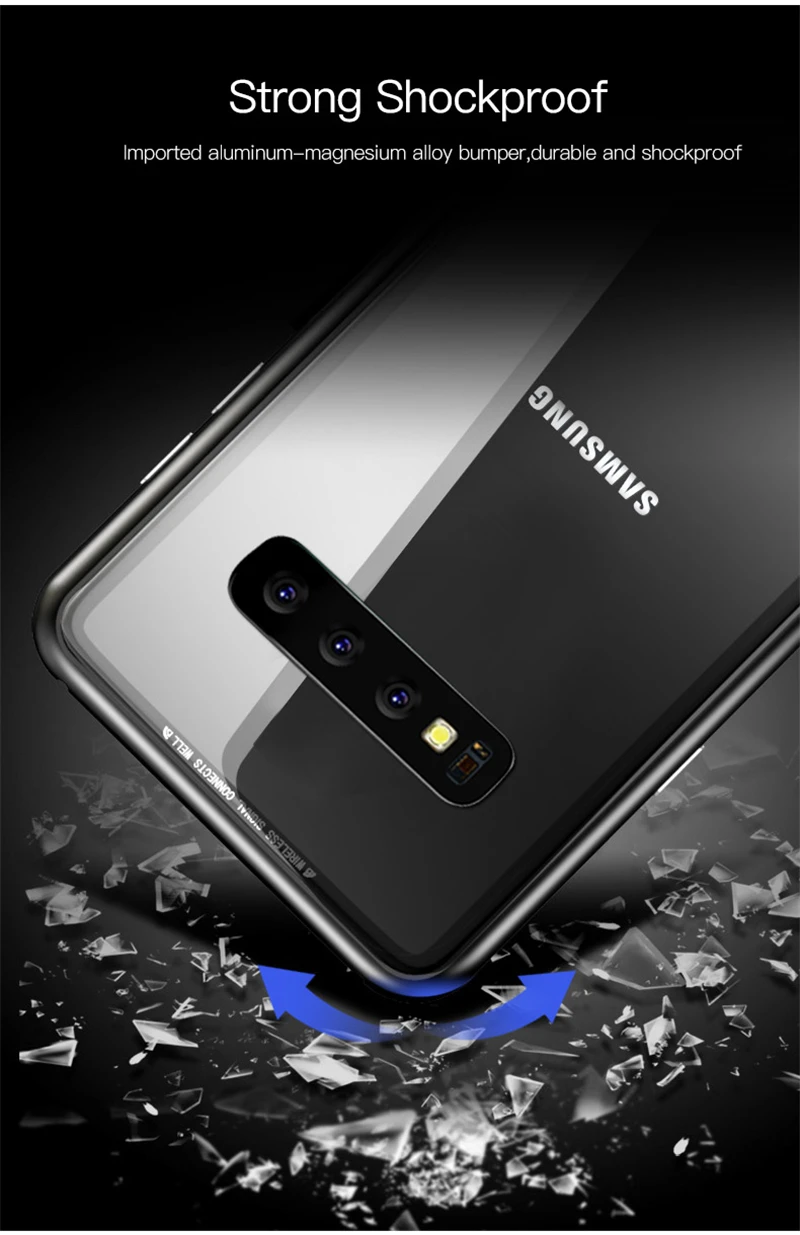 360 градусов Полный Магнитный чехол для samsung Galaxy S10 S10 Plus S10E передний задний стеклянный чехол S10 lite Магнитный двойной стеклянный чехол