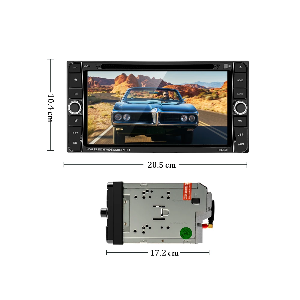 Sale Podofo 7" Android 2 Din Car Radio DVD Stereo Audio GPS Navigation 2din Multimedia player For Toyota Corolla Automagnitol Player 1