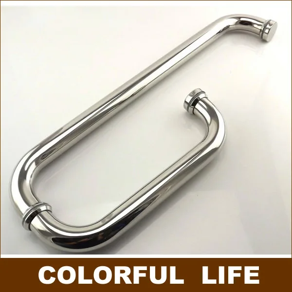 Stainless steel shower handle, bathroom glass doors L shaped handle