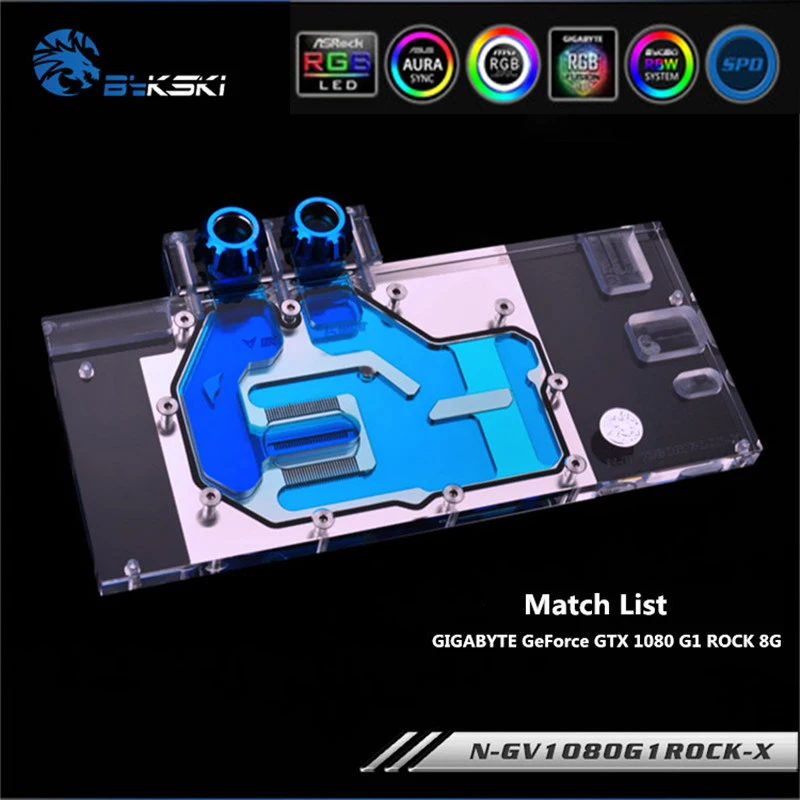 Bykski N GV1080G1ROCK X полный охват GPU Блок воды для VGA GIGABYTE GeForce GTX 1080 G1 ROCK 8G