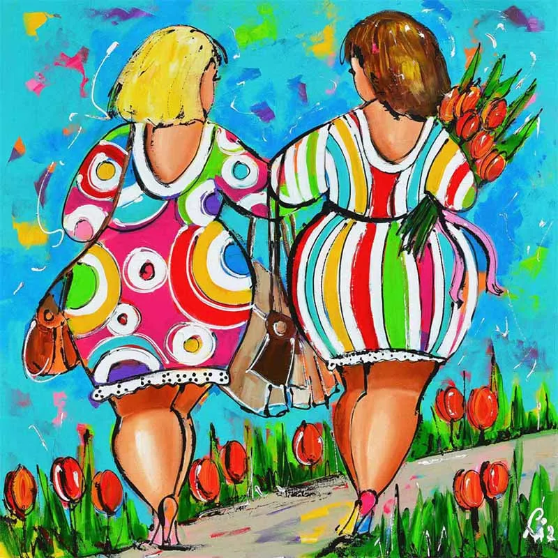 

5D Diy Diamond Painting cartoon fat lady rose Cross Stitch Square Diamond Mosaic Craft Diamond Embroidery Paintings