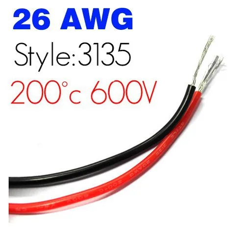 25 meter Красный+ 25 метр Черный кремния Провода 26AWG Жаростойкий Мягкие силиконовые силикагель Провода кабель