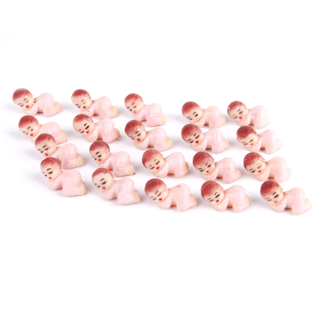 MagiDeal 50pcs Mini Sleeping Babies Bule Pink Boy Baby Shower Favours For Party Decorations Supplies Table Decoration