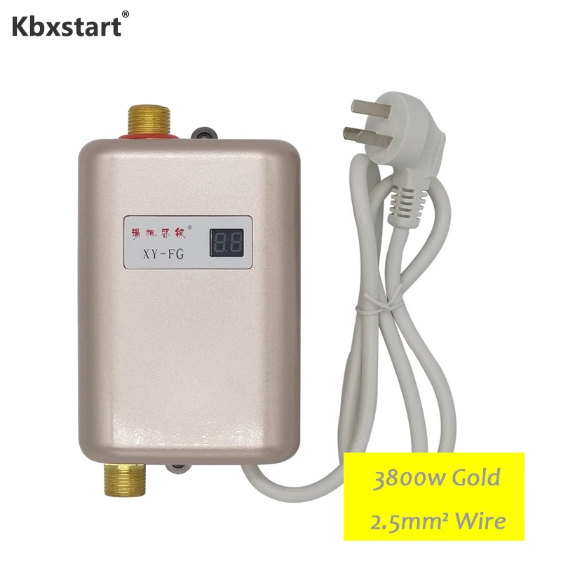 

3800W Electric Kitchen Water Heater Tankless Instant Electric Water Heating Shower 3 seconds hot 110V 220V Temperature Display