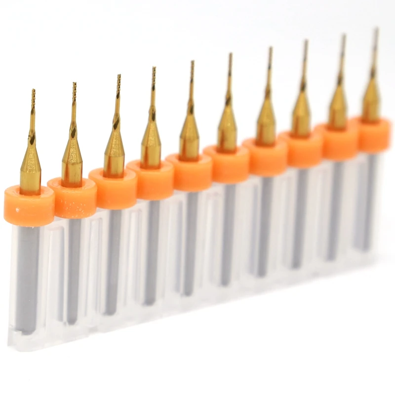 2.0mm 10pcs Titanium 0.6mm Tungsten Carbide CNC  PCB  Laser Cutting Machine Milling Cutter  Router Bit CNC Tool  Woodworking