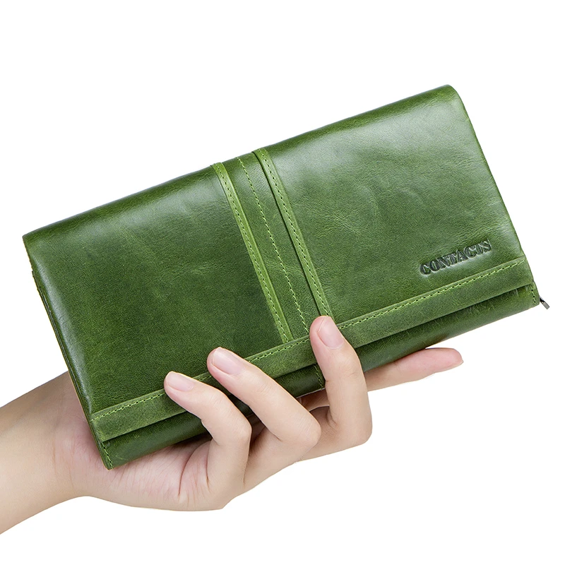 

2018 New Brand Wallet Female Long Clutch Card Holders With Cellphone Pocket Women Wallets Genuine Leather Coin Purse For Ladies