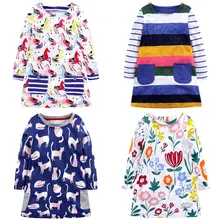 Повседневные детские платья для девочек; Хлопковое платье с длинными рукавами для девочек; платье принцессы; Топ; платья для маленьких девочек; свадебная одежда