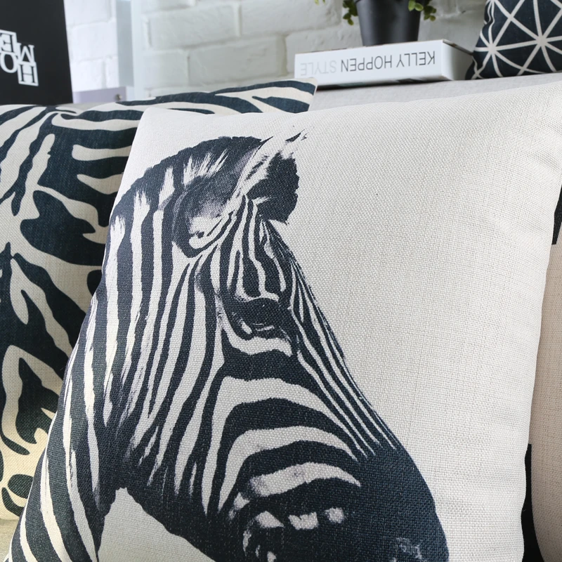 Black and White Zebra Throw Pillow Cases