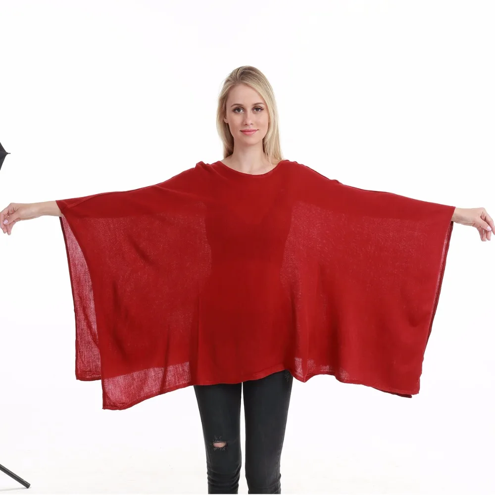 New Fashionable Women Acrylic Thin Knitpattern Loose Sweater Large Size Sweaters Pullover Poncho 
