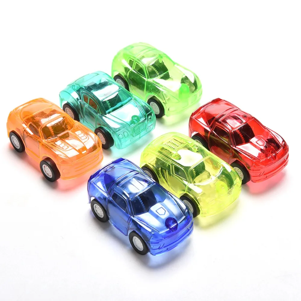 

1PC Plastic Transparent Car Toy Pull Back Small Engineering Car Model Kid Toys Gift Random Color