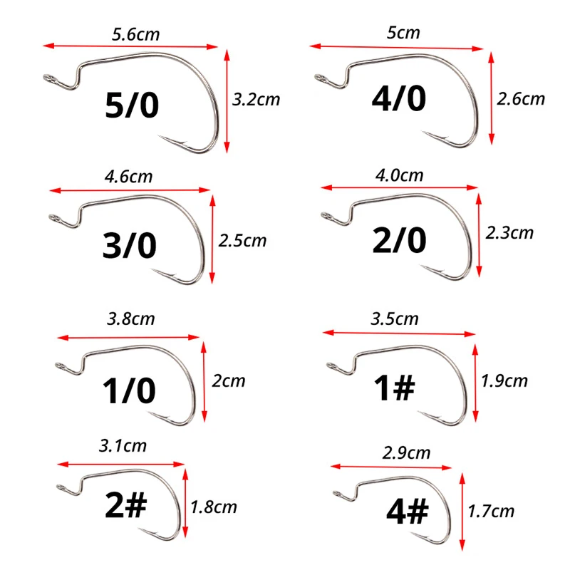 10/20pcs Fishing Hook Set Carbon Steel Wide Crank Offset Fishhook for Soft Worm Lure Barbed Hook carp Fishing Tackle accessories