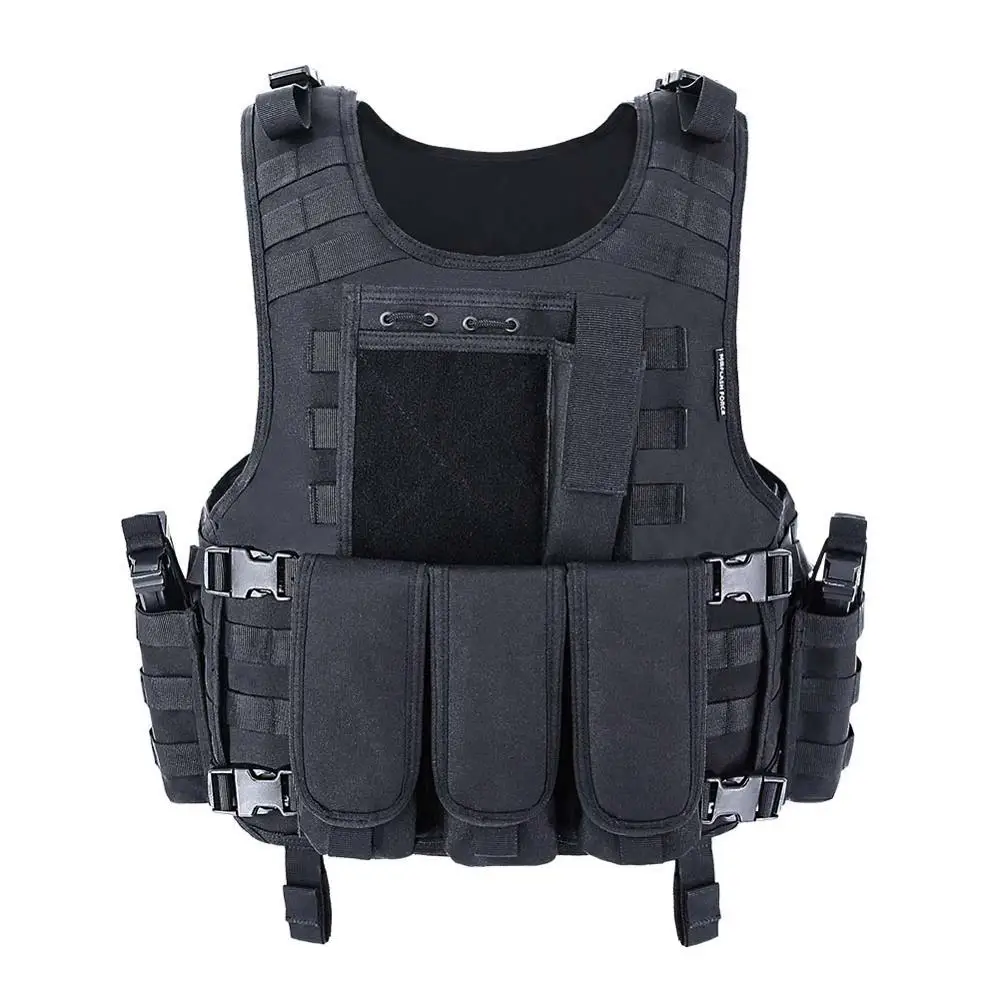 MGFLASHFORCE Molle Airsoft жилет тактический жилет пластина Перевозчик Swat рыбалка охота жилет военная армия Броня полицейский жилет - Цвет: Black