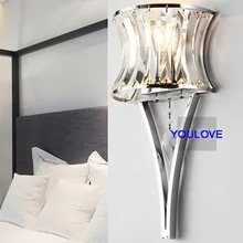 Современные хрустальные ледяные и пожарные настенные лампы фонарь хрустальные Настенные светильники приспособление для домашнего внутреннего освещения спальни кровати боковой гостиной лампы фойе