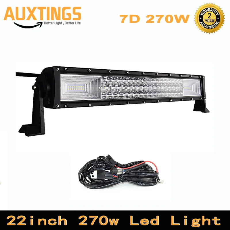 22inch 7D LED Light Bar 270w combo Beam Offroad 12v 24v led driving light for SUV ATV 4x4 4WD