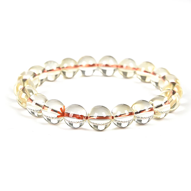 

Transparent Crystal Size For 9mm Natural Topaz Making Design Handmade Fashion jewelry Bracelet 7.5inch H186