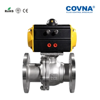

1 inch ANSI Standard Two Ways Pneumatic Flanged Ball Valve Single Acting Spring Returned SS304 Full Port PTFE Seat Class150