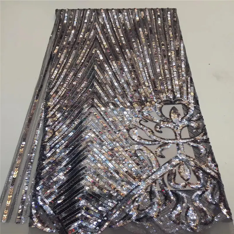 African Sequins Lace Fabric 2019 High Quality French Sequence Tulle Nigerian Fabrics For Wedding 24Color 1101 | Дом и сад