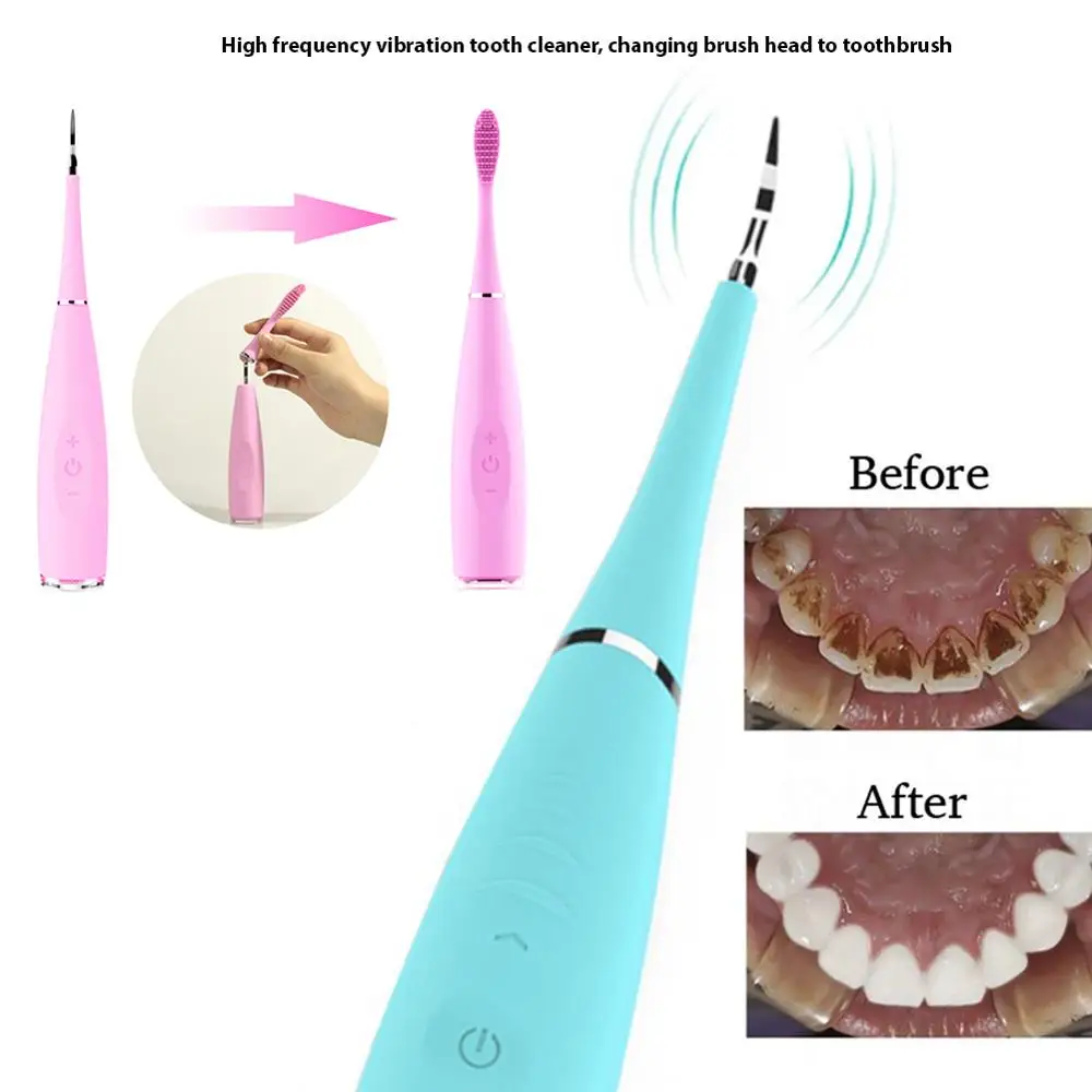 

Toothbrush Teeth whitening Tooth Stain Tartar Remover USB Charging High Frequency Vibration Dentist Tool