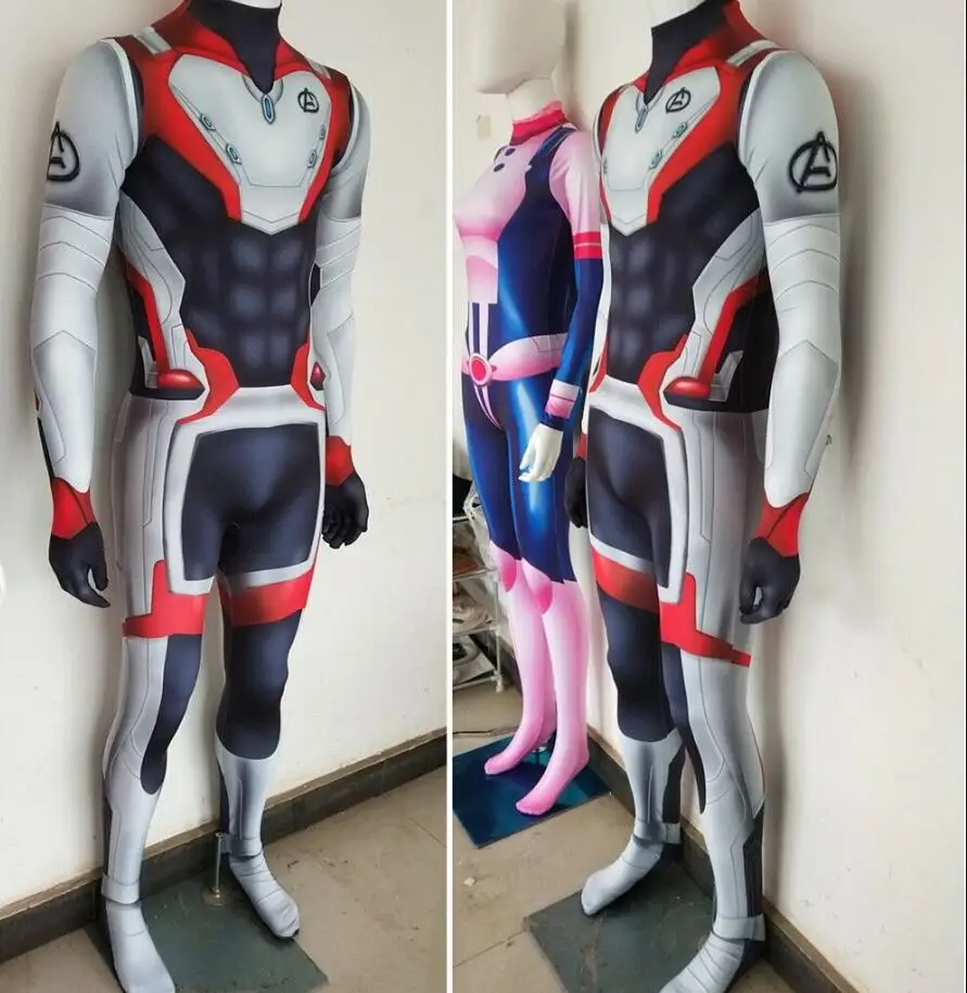 New Avengers Endgame Quantum Realm Cosplay Costume Superhero 3D Print kids Adult Captain Marvel Zentai Bodysuit Suit Jumpsuits