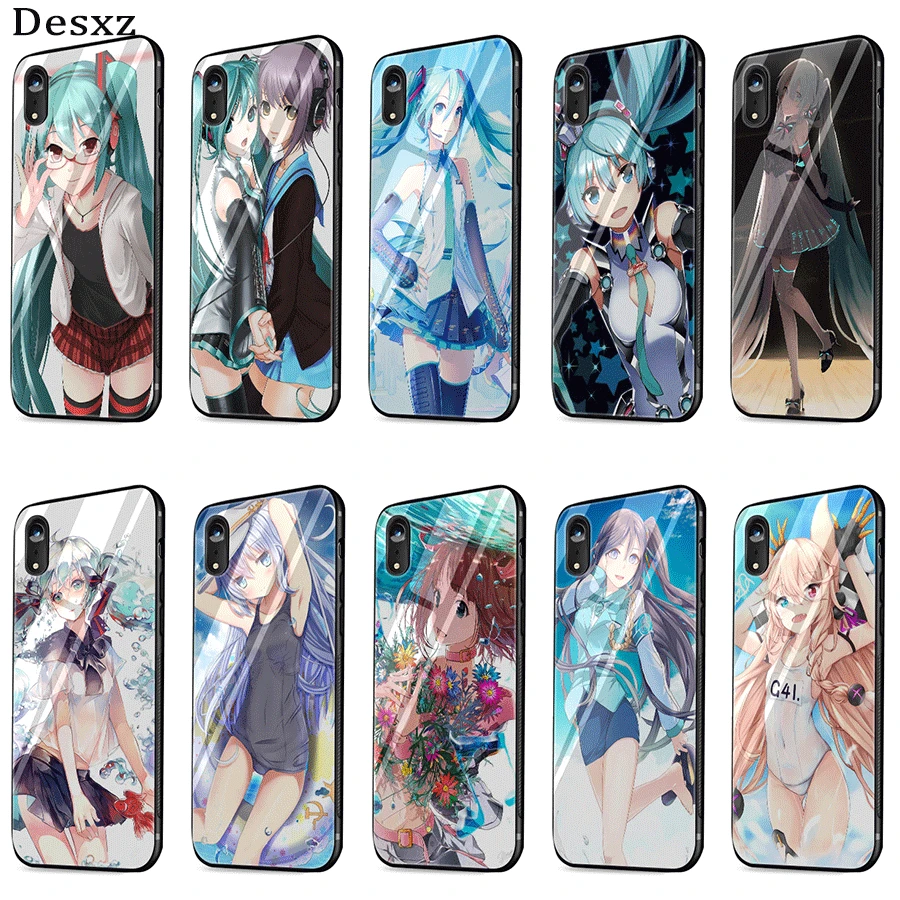

Cell Phone Case Glass Anime Girl For iPhone X XR XS Max 6 6s 7 8 Plus 5 5S SE Cover