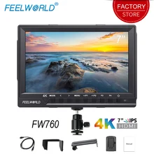 FEELWORLD FW760 7 Inch Camera Field Monitor 4K HDMI DSLR Video assist Full HD 1920x1200 IPS Screen 1200:1 High Contrast Display