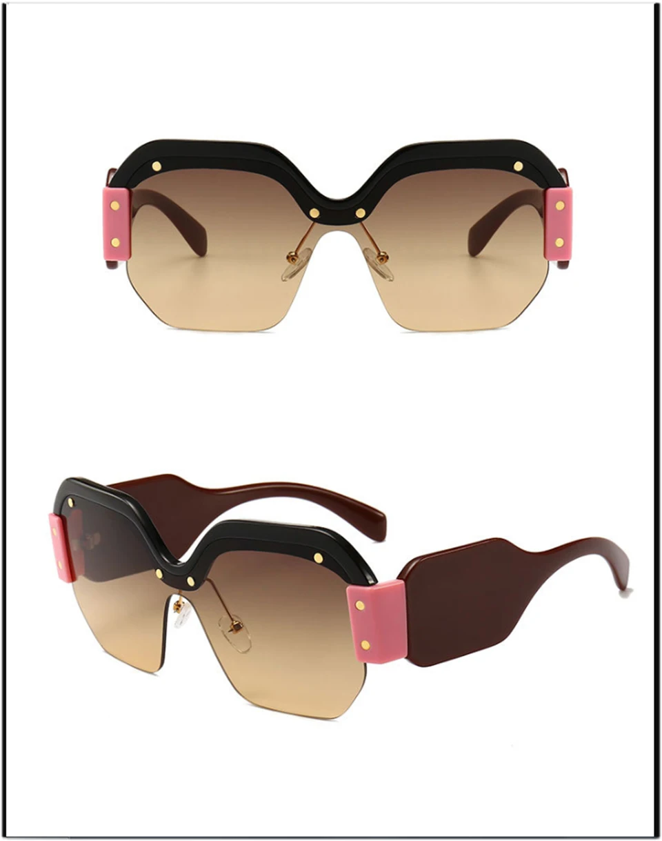 jumlai Oversized  punk Sunglasses Women Big Frame Square Sun glasses Brand Designer Fashionable Unique modeling Eyewear Cool (8)