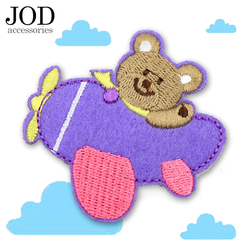 

JOD Bear Fly Thermo Adhesive Embroidery Ironing Applications Iron on Patches Children Tops Clothes Applique Stickers Hot Sticky