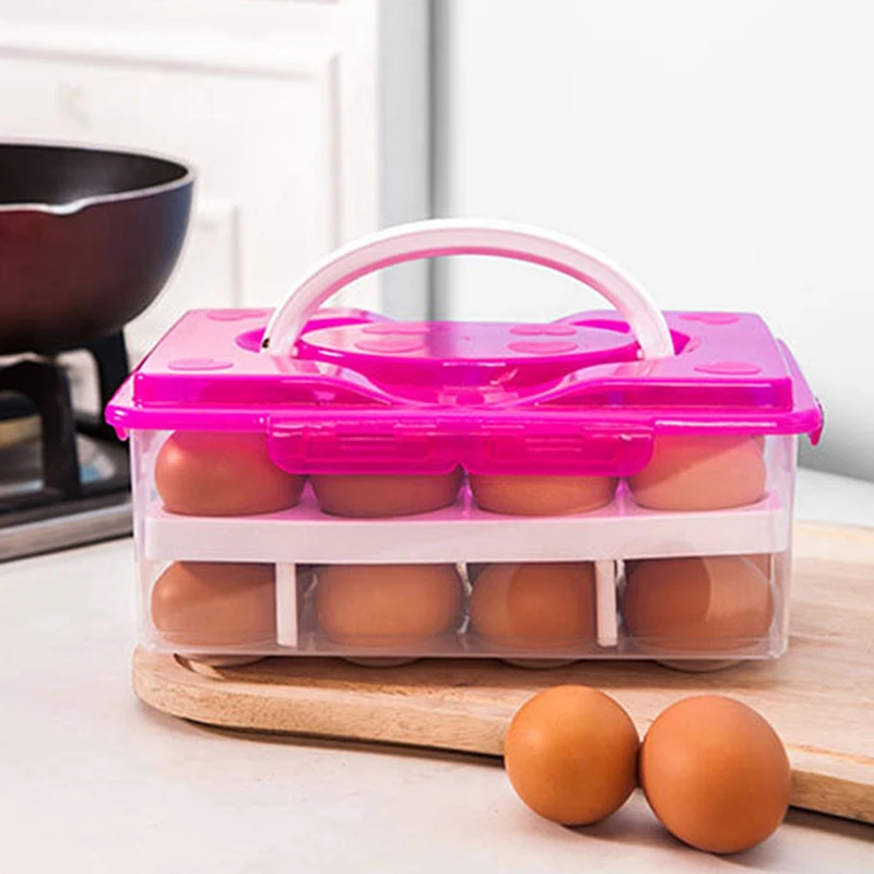 Household Practical Food Container Multi-functional Crisper Double-layer Food Egg Storage Box for Kitchen