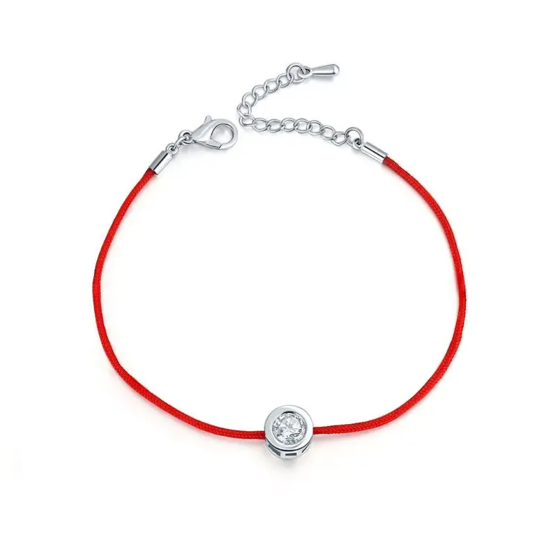 

Lucky Red Cord Thread String Rope Chain with CZ Zirconia Bracelets For Women