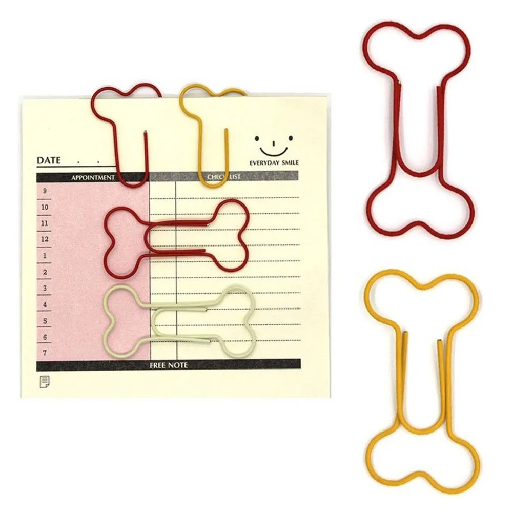 Ремесла школьные принадлежности офисные клипсы бумажные белые доски для скрап-студент металлические полезные 24 шт./упак. Канцтовары форма кость собаки