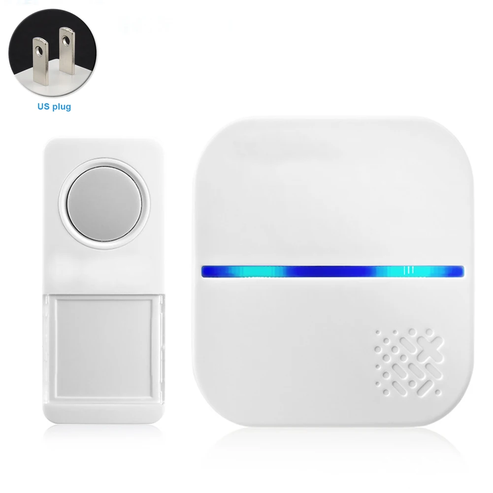

Smart Home Wireless Doorbell Electronic Twin Plug-in Safety Multifunction ABS Self-Generating Power Push Button Receivers Remote