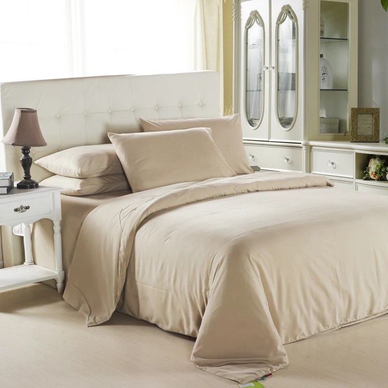 Free shipping Nordic simple solid khaki color bedding set Quilt duvet