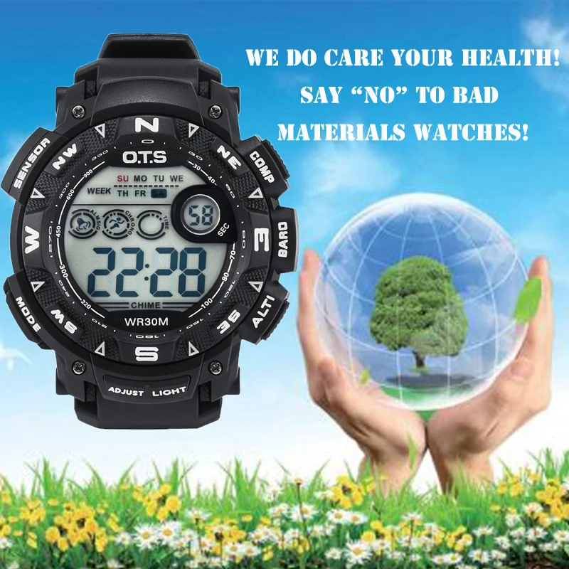 Новые OTS Топ люксовый бренд спортивные часы для мужчин цифровые армейские военные часы водонепроницаемые наручные мужские часы Relogio Masculino подарки