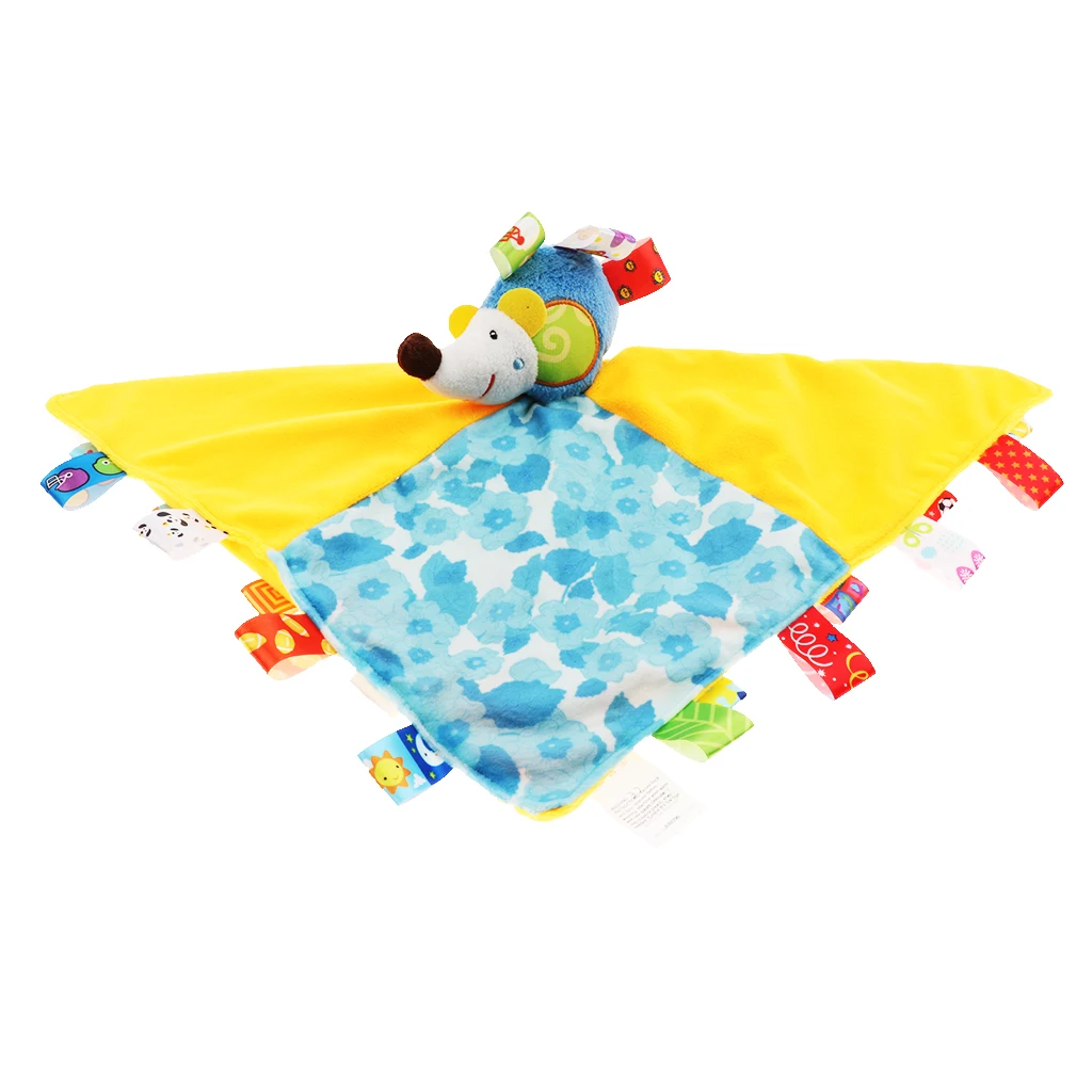 Baby Kids Children Toddler Animal Blanket Soft Plush Teething Security Tag Blankets 32x32cm