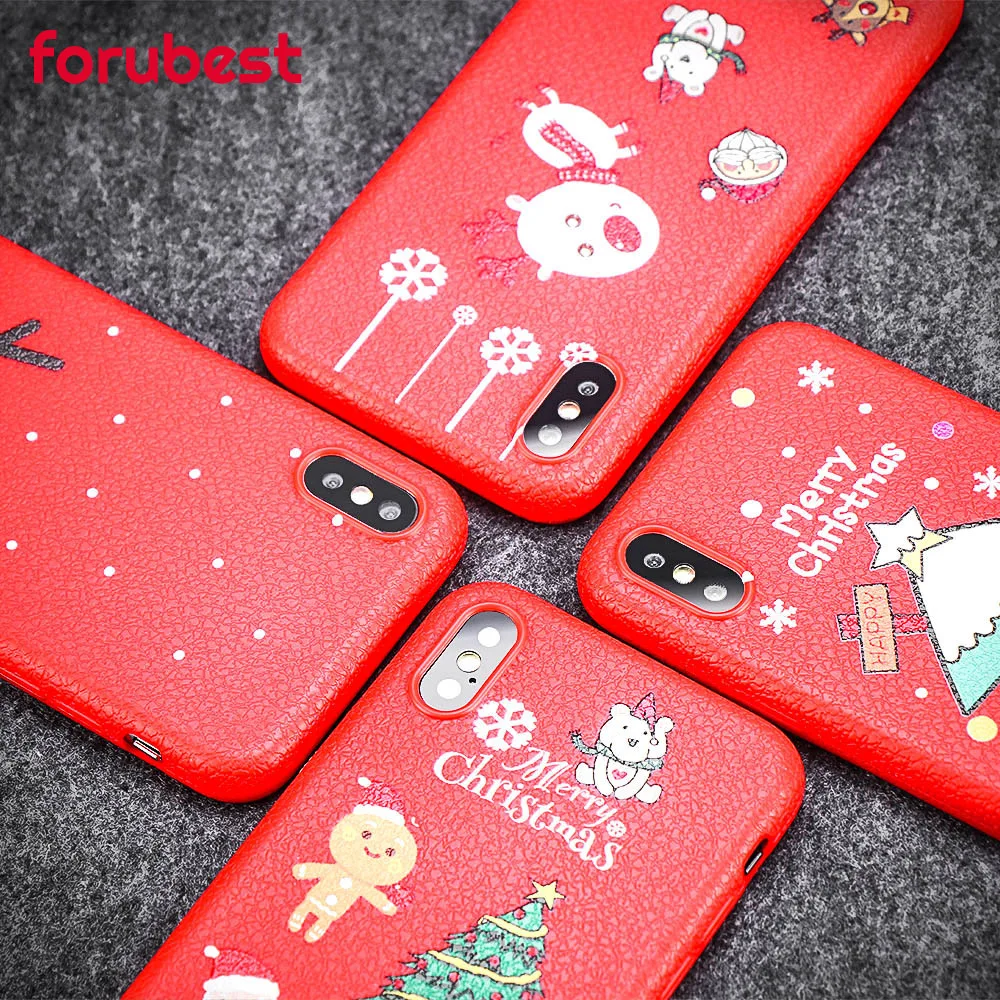 

Soft Silicone Case For iphone 7 Case Cartoon Christmas Painted Cover Fashion Soft Cases For iphone 6 6S 8 Plus X XR XS Max Case