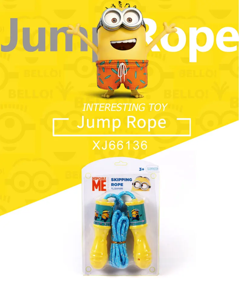 Minion Children Jump Rope Plastic Equipment Fitness Training Kids Skipping Rope Sport Jump Rope for 3-8years kids (1)