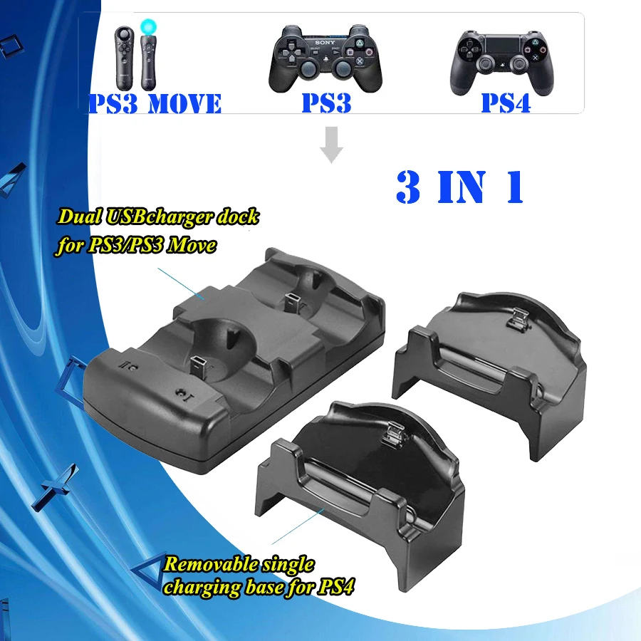 Зарядная док станция 5 в 1 для Sony Play Station 4 аксессуары беспроводного контроллера PS4/