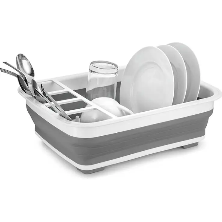 

Foldable Dish Rack Kitchen Storage Holder Drainer Bowl Tableware Plate Portable Drying Rack Home Shelf Dinnerware Organizer