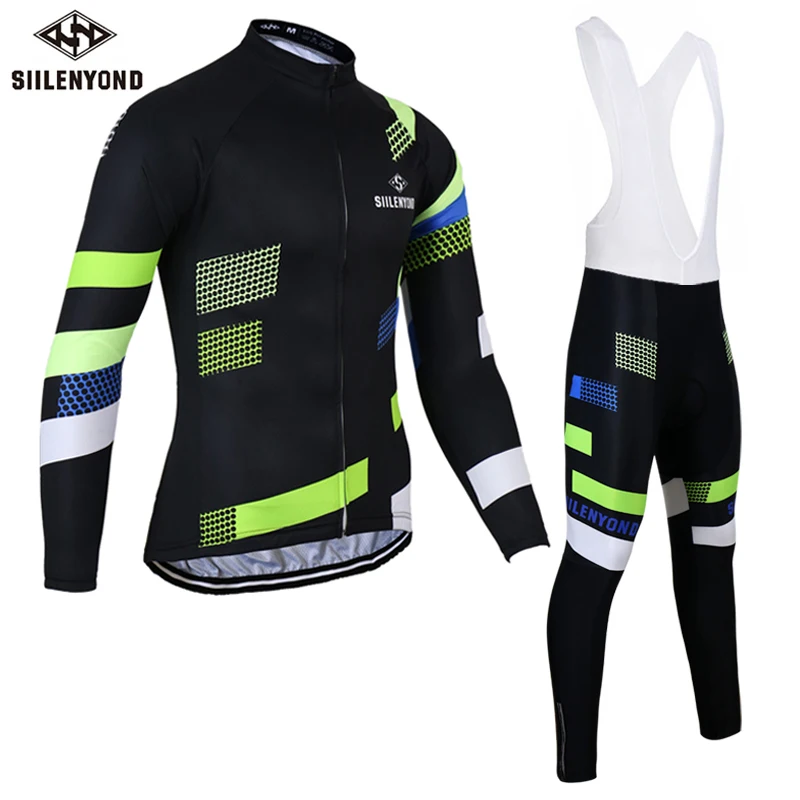 

Siilenyond Long Sleeve Winter Thermal Fleece Cycling Jersey Sets MTB Bike Clothes Maillot Ropa Ciclismo Bicycle Clothing 2017