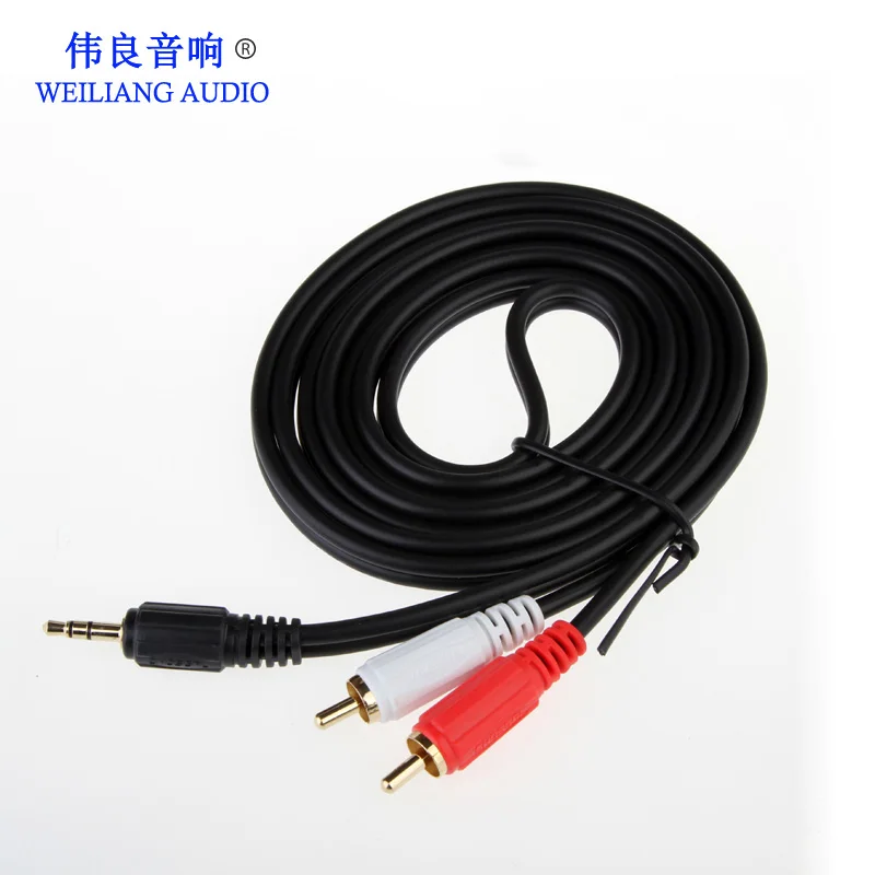 

1PCS 3.5MM TO 2 RCA 4N OFC Audio signal cable 1m 1.5