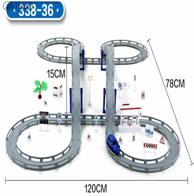 Akitoo/1061 Новое поступление, 3 вида детских игрушек, маленький поезд, набор, электрический трек, гоночный автомобиль, игрушка для детей 3-8 лет, обучающая игрушка - Цвет: 338  36