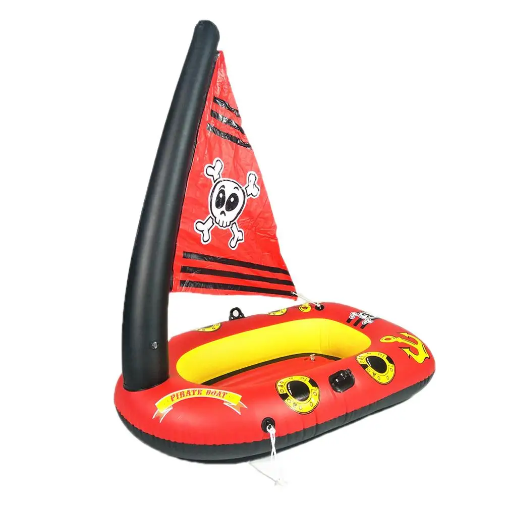 Высококачественный портативный детский ПВХ материал надувной пиратский корабль водная игрушка летняя надувная плавающая игрушка