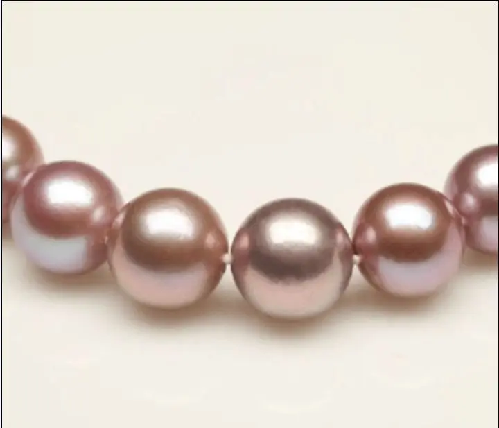 

Huge 18" natural south sea genuine Lavender nuclear round pearl necklace