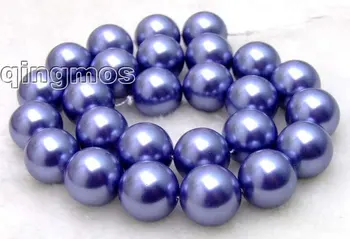

SALE AAA GRADE Round 16mm Blue Sea shell PEARL strands 15"-los256 Wholesale/retail Free shipping