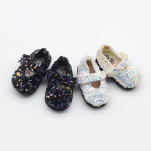 Black White sequins mini shoes for 1 8 BJD blyth 1 6 doll shoes 3 2cm