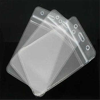 

Creative Acrylic ID Cards Badges Holders Vertical Transparent Waterproof Badge Holder& Accessories 11.3cm x 6.9cm, 50 PCs