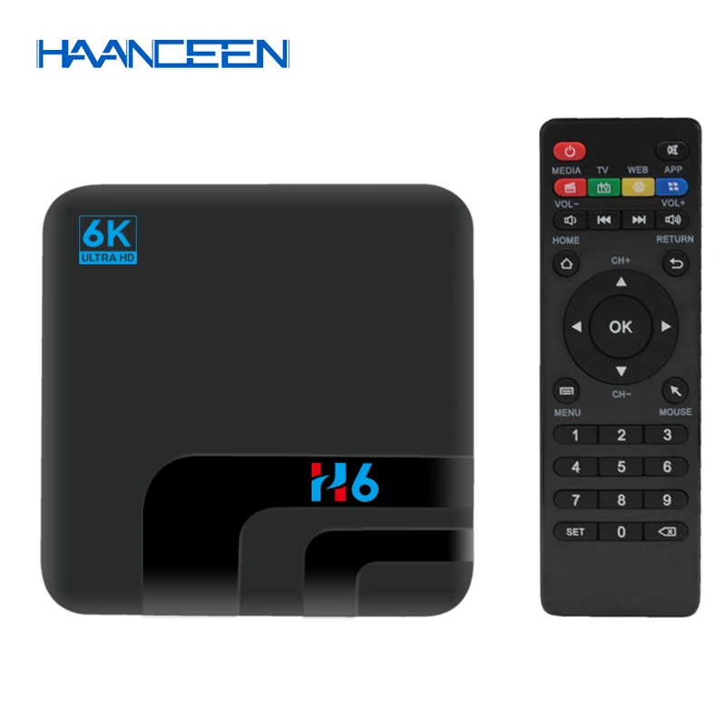 Новейшая ТВ приставка H6 Smart TV BT Android 8 1 Allwinner четырехъядерный 64 битный 2 ГБ/4 Гб + 16